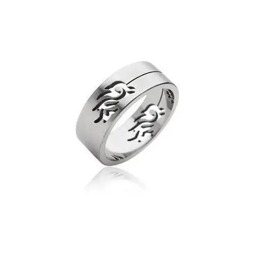 Stalowy pierścień symbol tribal - rozmiar: 59 Biżuteria e-shop