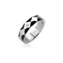 Stalowy pierścień - wzór fale, cyrkonia centralna - rozmiar: 69 Biżuteria e-shop Sklep