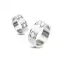 Stalowy pierścionek - biały środek z elipsami - rozmiar: 69 Biżuteria e-shop Sklep
