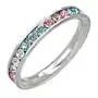 Biżuteria e-shop Stalowy pierścionek - cyrkonie w trzech kolorach - rozmiar: 49 Sklep