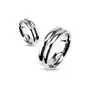 Stalowy pierścionek - efekt dwóch połączonych obrączek - rozmiar: 59 Biżuteria e-shop Sklep