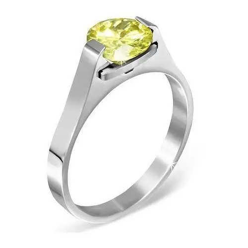 Biżuteria e-shop Stalowy pierścionek - kamień księżycowy "listopad", boczne uchwyty - rozmiar: 50