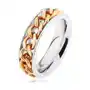 Stalowy pierścionek, łańcuszek złotego koloru, lustrzany połysk - rozmiar: 64 Biżuteria e-shop Sklep