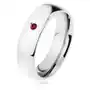 Biżuteria e-shop Stalowy pierścionek, lustrzany połysk, fioletowa cyrkonia, gładkie ramiona - rozmiar: 52 Sklep