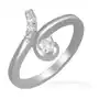 Biżuteria e-shop Stalowy pierścionek - pętelka z okrągłą przeźroczystą cyrkonią - rozmiar: 51 Sklep