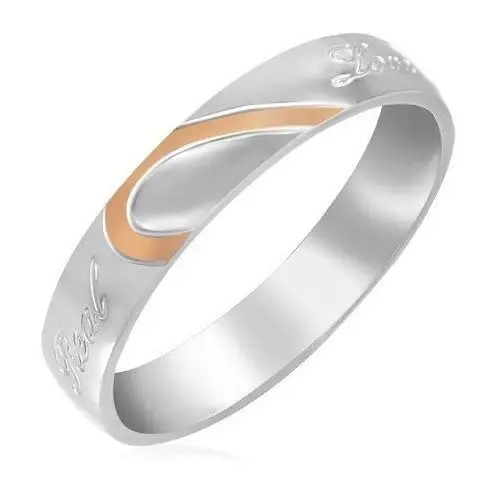 Biżuteria e-shop Stalowy pierścionek - połówka serca, lustrzany połysk - rozmiar: 57