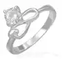 Stalowy pierścionek - przezroczysta cyrkonia i symbol nieskończoności - rozmiar: 52 Biżuteria e-shop Sklep