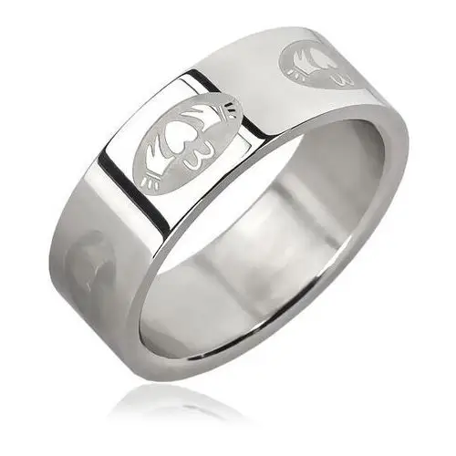 Biżuteria e-shop Stalowy pierścionek - serce w owalu - rozmiar: 53