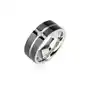 Biżuteria e-shop Stalowy pierścionek - wzór krzyż, cyrkonia na środku - rozmiar: 49 Sklep