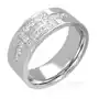 Biżuteria e-shop Stalowy pierścionek z cyrkoniami z napisem love - rozmiar: 49 Sklep