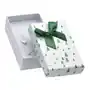 Świąteczne prezentowe pudełeczko na kolczyki lub pierścionek - zielone choinki, kokardka Biżuteria e-shop Sklep