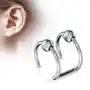 Biżuteria e-shop Sztuczny piercing do ucha ze stali chirurgicznej - dwa kółka z kulkami Sklep