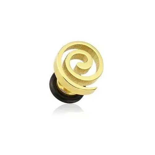 Sztuczny plug do ucha - pozłacana spirala Biżuteria e-shop