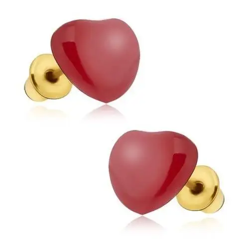 Sztyfty - regularne glazurowane czerwone serduszka Biżuteria e-shop