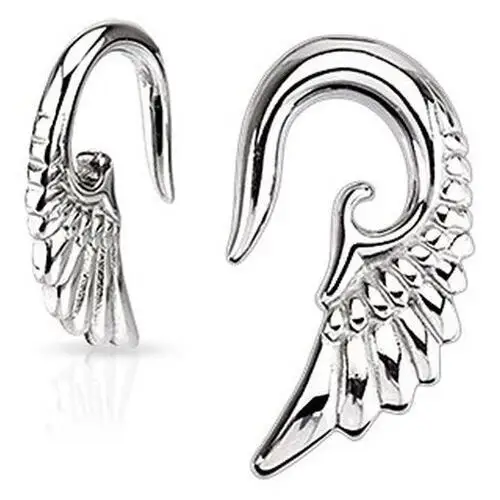 Biżuteria e-shop Taper do ucha - 316l, lśniące anielskie skrzydło - szerokość: 4 mm