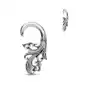 Biżuteria e-shop Taper do ucha srebrnego koloru, motyw tribal ozdobiony czarną patyną - szerokość: 3 mm Sklep
