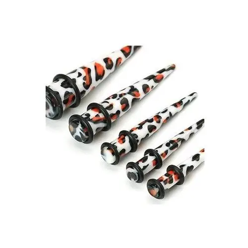 Taper do ucha - wzór leopard, dwie gumki - grubość kolczyka: 5 mm Biżuteria e-shop