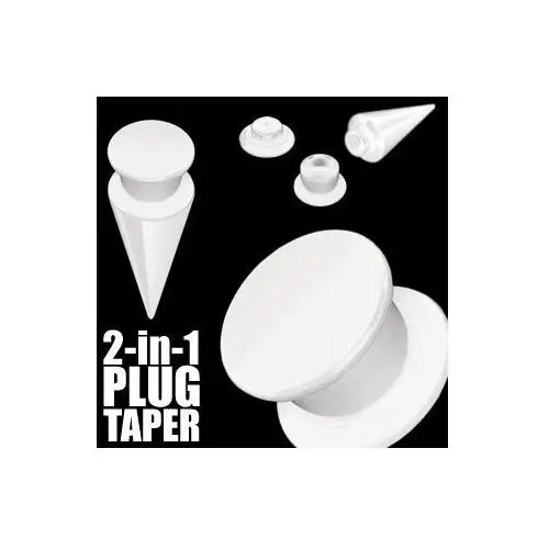 Biżuteria e-shop Taper i plug 2 w 1 biały - szerokość: 10 mm
