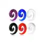 Taper z UV akrylu kolorowa spirala - Szerokość: 4 mm, Kolor kolczyka: Biały Sklep