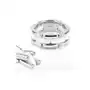 Biżuteria e-shop Trzyrzędowy stalowo - ceramiczny pierścień, elastyczny - rozmiar: 58 Sklep