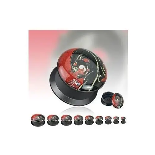 Biżuteria e-shop Tunel do ucha - czarny smok - szerokość: 10 mm