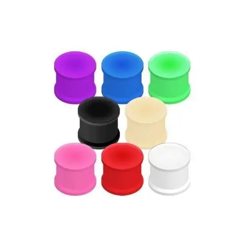 Biżuteria e-shop Tunel do ucha gumowy, elastyczny - szerokość: 12 mm, kolor kolczyka: różowy