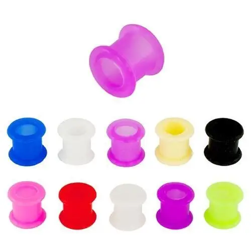 Biżuteria e-shop Tunel do ucha - kolorowy i elastyczny - grubość kolczyka: 12 mm, kolor: przeźroczysty