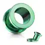 Biżuteria e-shop Tunel do ucha ze stali 316l - błyszcząca powierzchnia zielonego koloru - szerokość: 1.6 mm Sklep