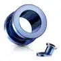 Biżuteria e-shop Tunel do ucha ze stali 316l - błyszcząca powierzchnia niebieskiego koloru - szerokość: 3 mm Sklep