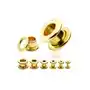 Biżuteria e-shop Tunel do ucha ze stali chirurgicznej - lśniąca powierzchnia złotego koloru - szerokość: 16 mm Sklep
