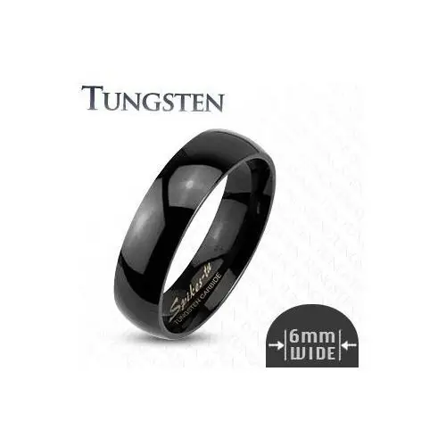 Tungsten gładki czarny pierścionek, 6 mm - rozmiar: 66 Biżuteria e-shop