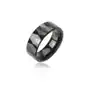 Biżuteria e-shop Tungsten obrączka z wzorem oszlifowanych czarnych rombów - rozmiar: 70 Sklep