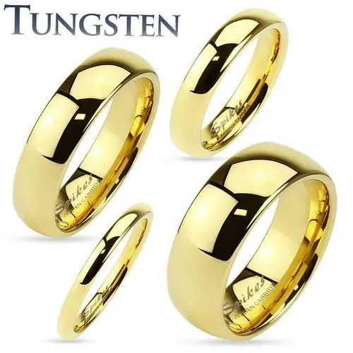 Tungsten obrączka złotego koloru, lśniąca i gładka powierzchnia, 2 mm - rozmiar: 49 Biżuteria e-shop