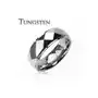 Biżuteria e-shop Tungsten pierścionek ze ściętymi rombami, srebrny kolor - rozmiar: 57 Sklep