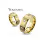 Biżuteria e-shop Tungsten pierścionek ze szlifowanym pasem i trzema cyrkoniami - rozmiar: 51, szerokość: 8 mm Sklep