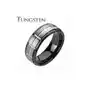 Tungsten szlifowana obrączka, czarne krawędzie - rozmiar: 55 Biżuteria e-shop Sklep