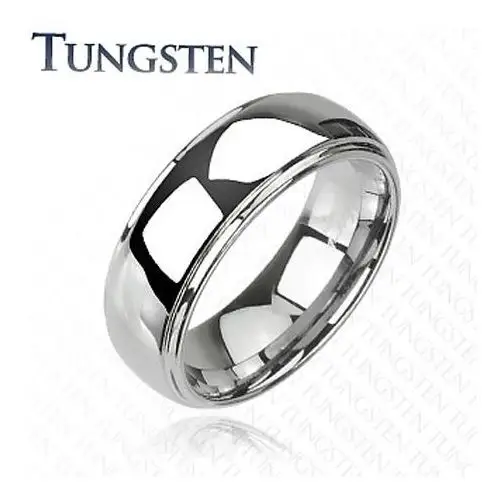 Biżuteria e-shop Tungsten - wolframowy pierścionek błyszczący z wypukłym, środkowym pasem - rozmiar: 59