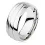 Tungstenowy gładki pierścionek, delikatnie wypukły, błyszcząca powierzchnia, dwa nacięcia - rozmiar: 62 Biżuteria e-shop Sklep