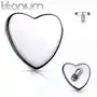 Biżuteria e-shop Tyutanowa wymienna główka do implantu, serce 4 mm, kolor srebrny, grubość 1,6 mm Sklep