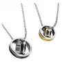 Biżuteria e-shop Wisiorek dla pary - skrzyżowane kółeczka, złote i czarne Sklep
