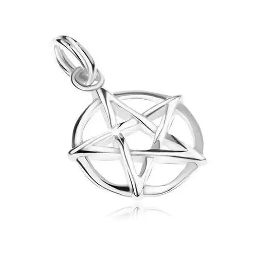Biżuteria e-shop Wisiorek - pentagram w kole, srebro 925