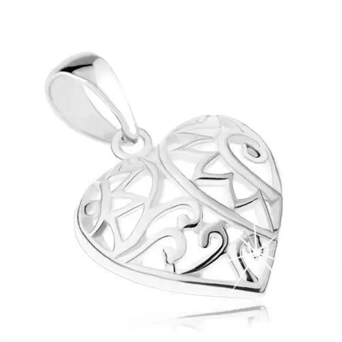 Biżuteria e-shop Wisiorek - symetryczne serduszka z ażurowym zdobieniem, srebro 925