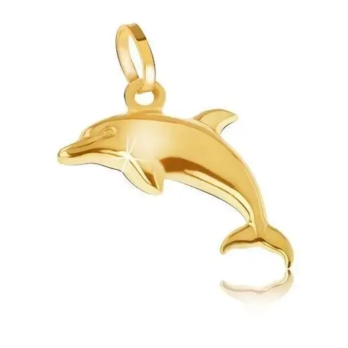 Wisiorek w 14K złocie - lśniący przestrzenny delfin