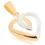 Biżuteria e-shop Wisiorek w 9k złocie - kontur symetrycznego serduszka, dwukolorowe wykończenie Sklep