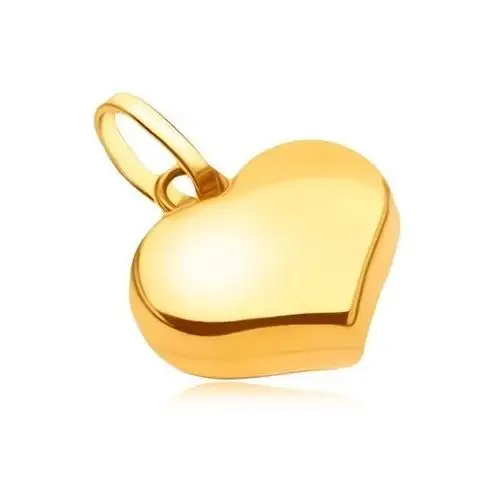 Wisiorek z żółtego złota 14k - lśniące gładkie symetryczne serce Biżuteria e-shop