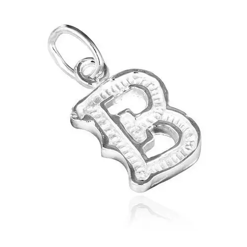 Wisiorek ze srebra 925 - karbowana litera b Biżuteria e-shop