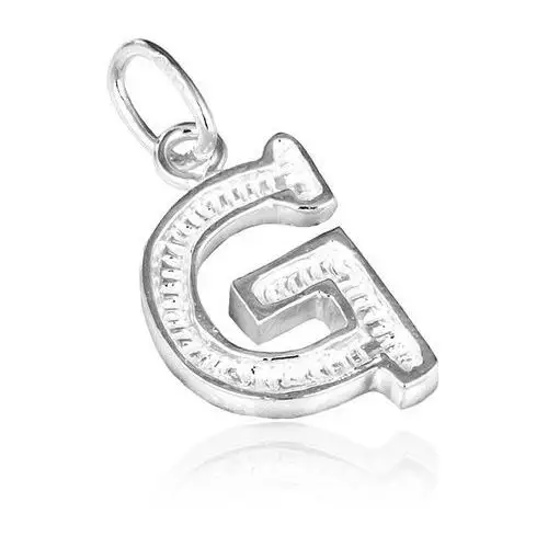 Wisiorek ze srebra 925 - karbowana litera g Biżuteria e-shop