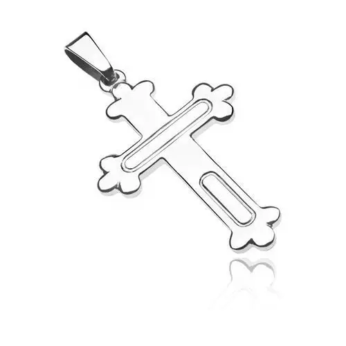 Biżuteria e-shop Wisiorek ze srebra 925 - krzyż z koniczynkami i wygrawerowanymi owalami