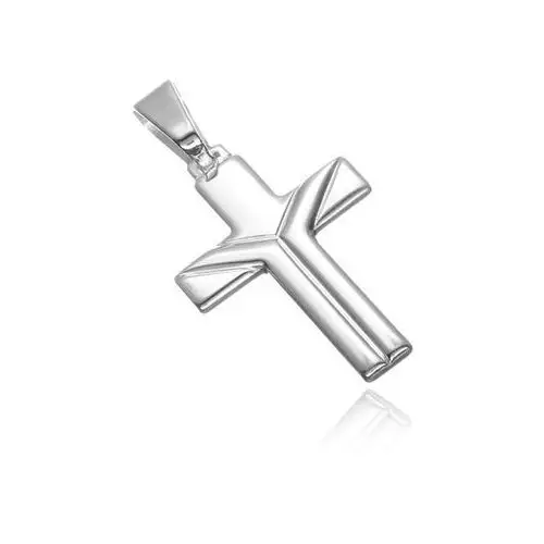 Wisiorek ze srebra 925 - krzyż z nacięciami w kształcie litery Y