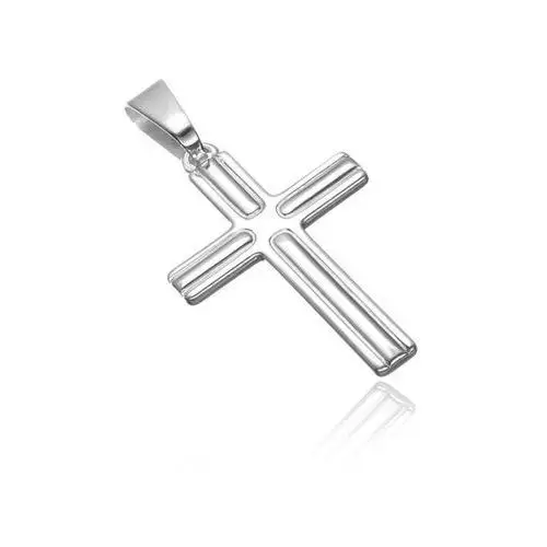 Wisiorek ze srebra 925- krzyż z wrębami na ramionach, X36.13